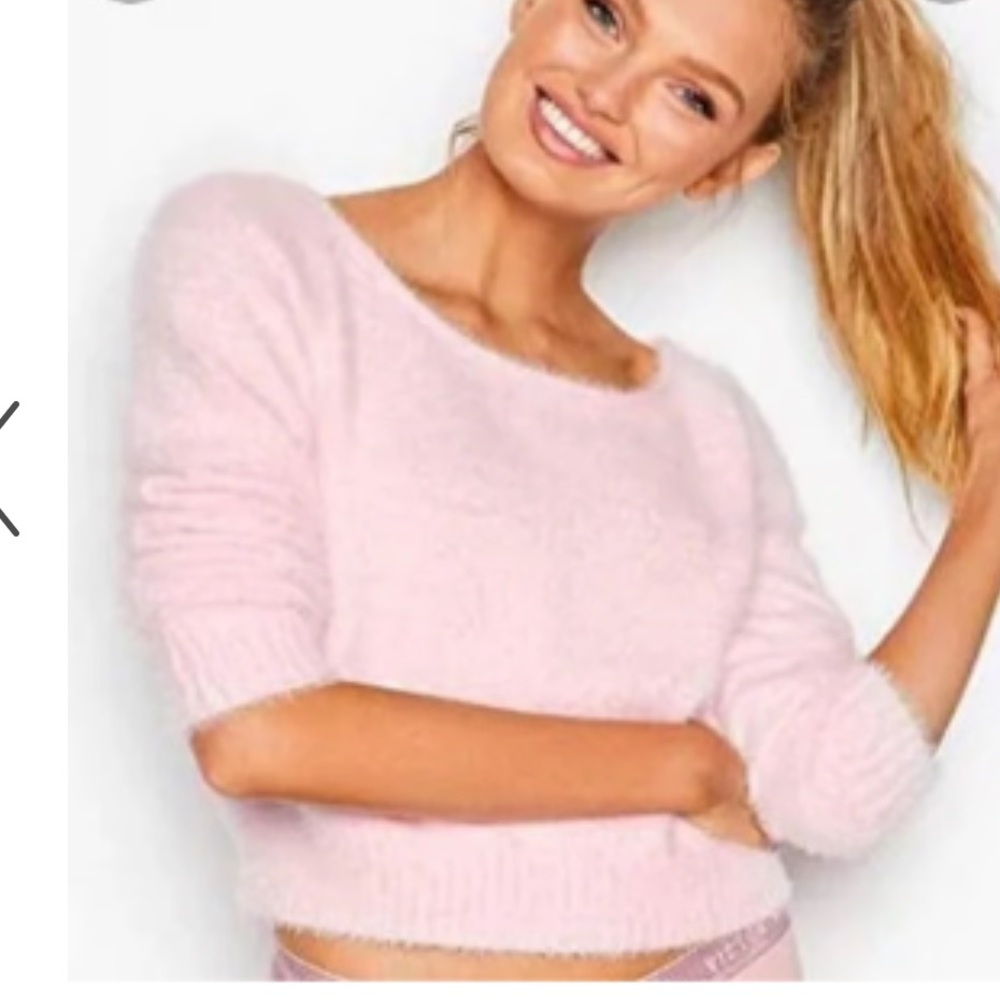 Victoria’s Secret fuzzy pink sweater EUC